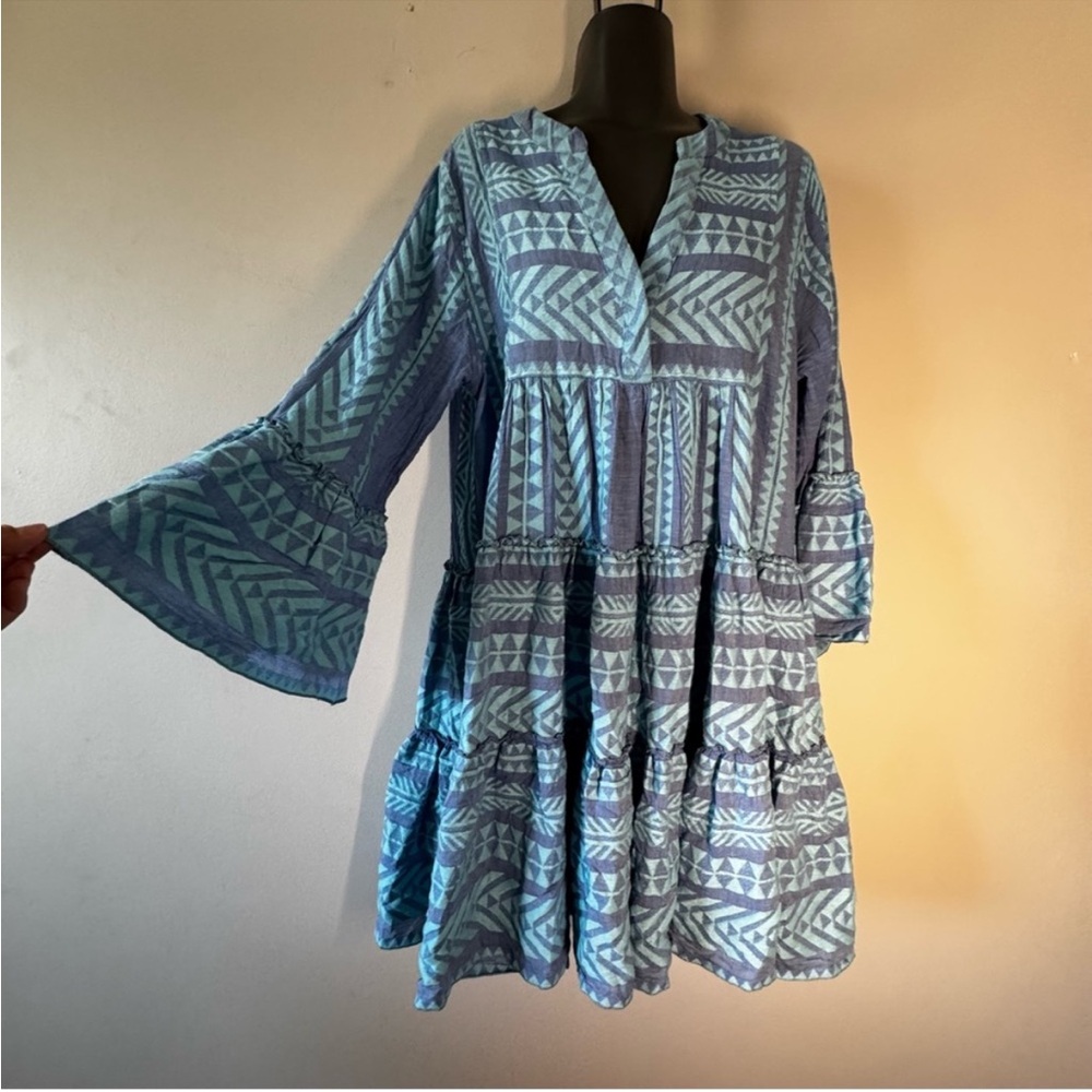 Devotion Twins Blue Patterned Mini Dress - image 5